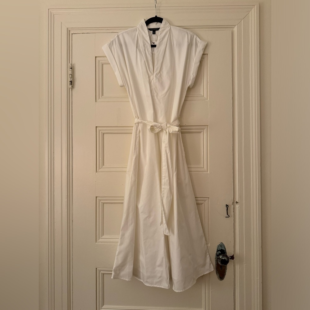 White Banana Republic tie dress